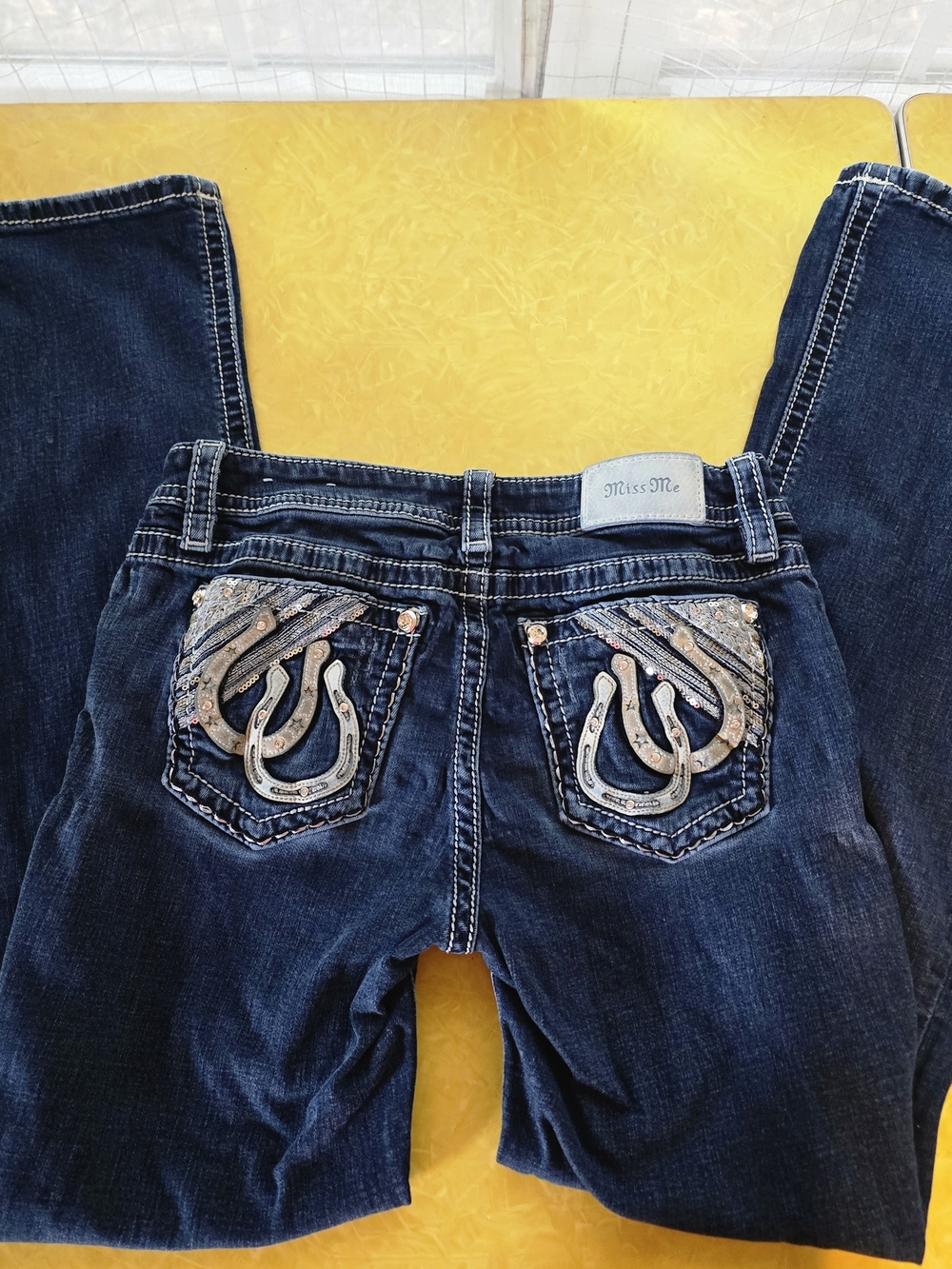 Miss Me Women's Dark Blue Embellished Pocket Jeans